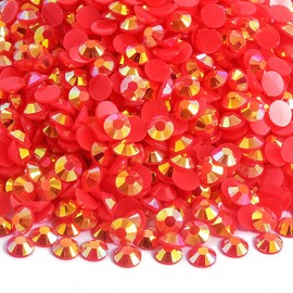 Blinginbox 5000pcs 2mm AB Resin Flatback Rhinestone for Crafting,Flatback Round Jelly Rhinestones Bedazzling Non Hotfix Crystal Gems for Nails Face Makeup Tumblers Mugs DIY Crafts.（Siam AB）