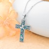 HARMONY BOLA Turquoise Snowdrop Cross Necklace 925 Sterling Silver Snowdrop