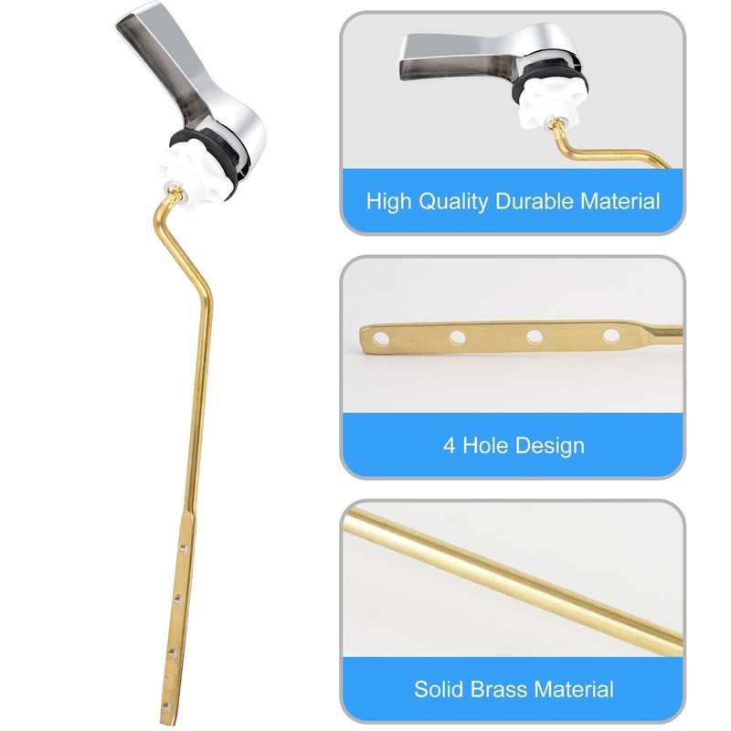 Hibbent 2-Pack Universal Side/Angle Mount Toilet Handle, Brass Toilet Tank