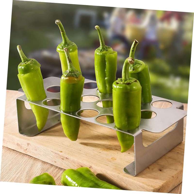 LALAFINA 2pcs Stainless Steel Grill Rack for Bbq Pepper Cooking