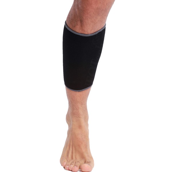 Neotech Care Calf Support Sleeve (1 Unit) - Elastic & Breathable Knitted Fabric - Medium Compression - Black Color (Size M)