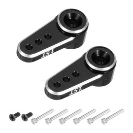 sourcing map Aluminum Alloy 15T Steering Servo Arm Horn Black for DIY RC Car/Boat/Airplane Boat Accessories 2 Pcs