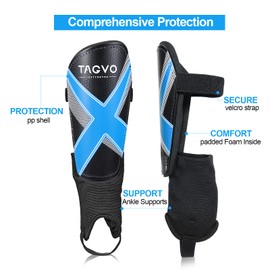 TAGVO Children's Football Shin Pads, Men's and Women's Shin Pads, Football, Children's Shin Pads, Football with Ankle Sleeves Protection for Boys and Girls
