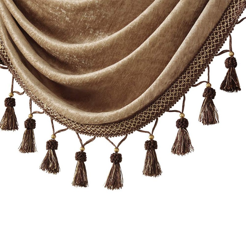 ELKCA Thick Chenille Window Curtains Valance for Living Room Coffee