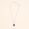 Coai Women's 925 Necklace with Angel’s Teardrops Pendant, Silver, Malachite