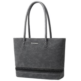 Montana West Large Handbags for Women Tote Bag with Zipper Top-handle Shoulder Bag MWC-090BK