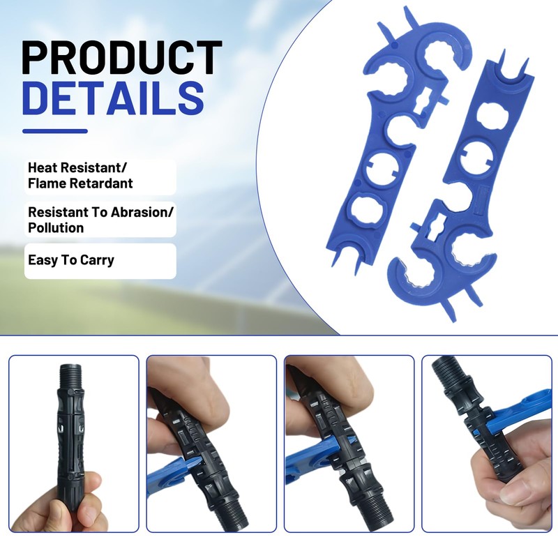 1 Pair Solar Wrench, 8-in-1 Solar Disconnect Wrench for All