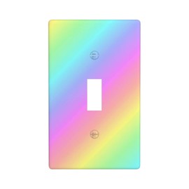 Bimrahy Colorful Rainbow Single Toggle Light Switch Cover 1 Gang Wall Plate Standard Size 2.76 X 4.5 Durable for Multiple Locations (wlpt01)