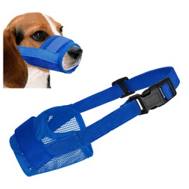 Dog Muzzle,Soft Mesh Dog Muzzles Dogs, Breathable Adjustable Loop Pets Muzzle to Prevent Biting Barking and Chewing, Ideal for Training, Grooming & Daily Use (Blue, 1#S)