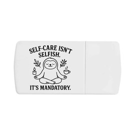 'Self-Care is Mandatory' Pill Box with Tablet Splitter (PI00035240)