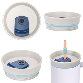 Tumbler Lids Replacement for 40oz Owala Cup, Replacement Spill Proof Splash Resistant Tumbler Lid, Reusable Tumbler Covers for Owala Cup Accessories,BPA-Free (grey blue)