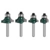Gasea 4pcs 1/4" Shank Round Over Edging Router Bit Set,