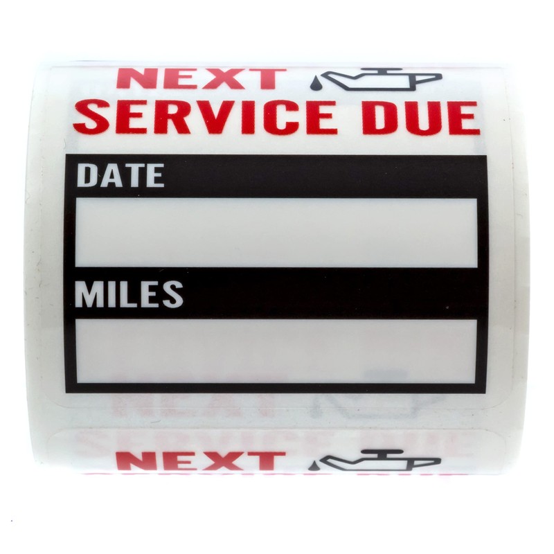 Oil Change Reminder Stickers / 250 Clear Window Automotive Mechanic