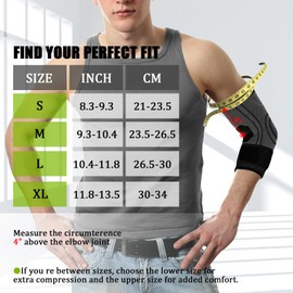 NuCamper Elbow Support with Strap Men Women Tennis Elbow Golfer's Elbow Compression Bandage Non-Slip Bandage for Tendonitis, Arthritis, Joint Pain, Strength Sports, Tennis, Golf