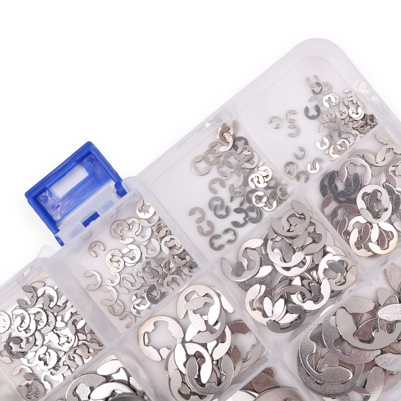 Tiardey 400 Pcs E-Clip Circlips Snap Set Stainless Steel 13
