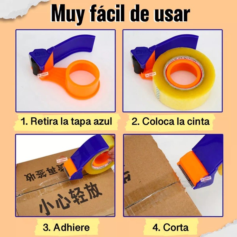 J.H. Company 2 Pz Despachador Cinta Canela Adhesiva Cortador Diurex