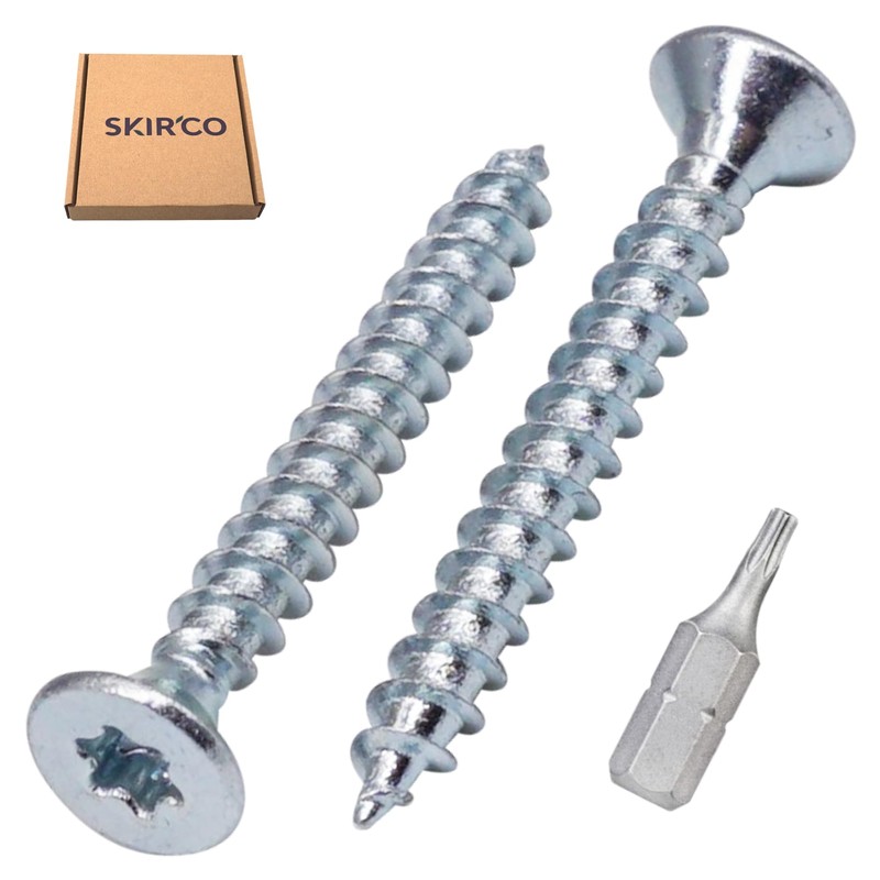 SKIR'CO (300 Pieces) Galvanised Steel Wood Screws 3.0 x 25mm