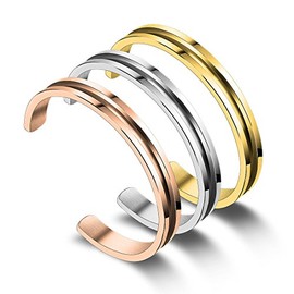 Zuo Bao Stainless Steel Hair Tie Bracelet High Polished Cuff Bangle Bracelet for Women (3PCS)