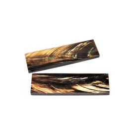 HANDTECHINDIA Honey Water Buffalo Horn/Bone Streaked Scales, Fixed Blade Horn Scale, Pair Knife Handle Scales Blanks Set for Knife Handle Making (Horn)