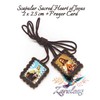 Catholic Scapular Brown Wool Rectangular Icon Handmade Sacred Heart of