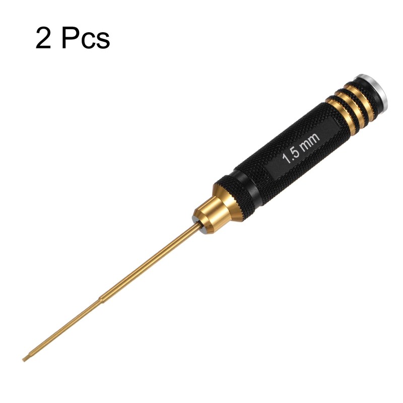 sourcing map 2pcs RC Hex Screwdriver 1.5mm Titanium Hexagon Screwdrivers