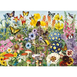 Gibsons Fairy Garden 500XL Piece Jigsaw Puzzle Extra Large Piece Jigsaw Beautiful Colourful Blossom Flowers Artwork Sustainable Puzzle for Adults Premium 100% Recycled Board | Great Gift Gibsons Games