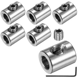 M METERXITY 6-Pack Wire Rope Cable Clamp, 5mm Hole 304 Stainless Steel Single Holes Lock Clip with Hexagon Screws Spanner for Cable Rigging/DIY Decorative Rope/Clothesline