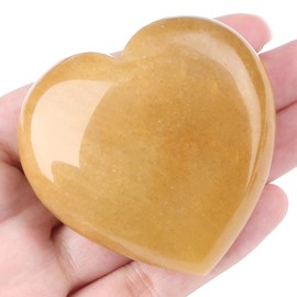 MAIBAOTA 60 mm Topaz Crystals Large Heart Stone Healing Crystals Heart Reiki Crystal Gemstone Polished Heart Shaped Rocks Meditation Mothers Day Crystal Gifts for Mom Her