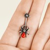 Autiga Spider Belly Button Piercing with Zirconia Crystal Navel Piercing