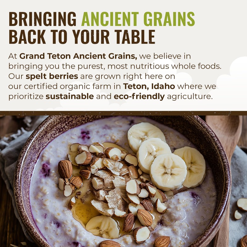 Grand Teton Ancient Grains - 100% Organic Spelt Berries, Whole