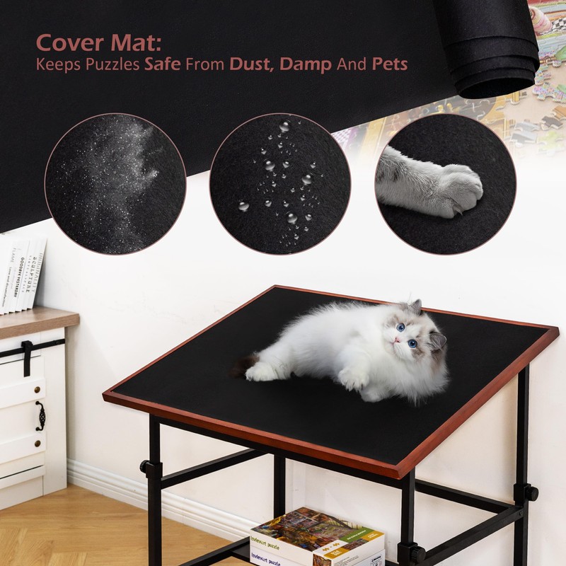 Lavievert 1500 Piece Tilting Puzzle Table with Legs, Angle &