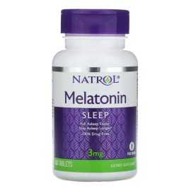 Natrol Melatonina Calcio 3 Mg 60 Tabs Descanso Profundo Sin sabor apoya patrones de sueño y descanso saludables El cuerpo libera naturalmente melatonina en respuesta a los cambios en la luz