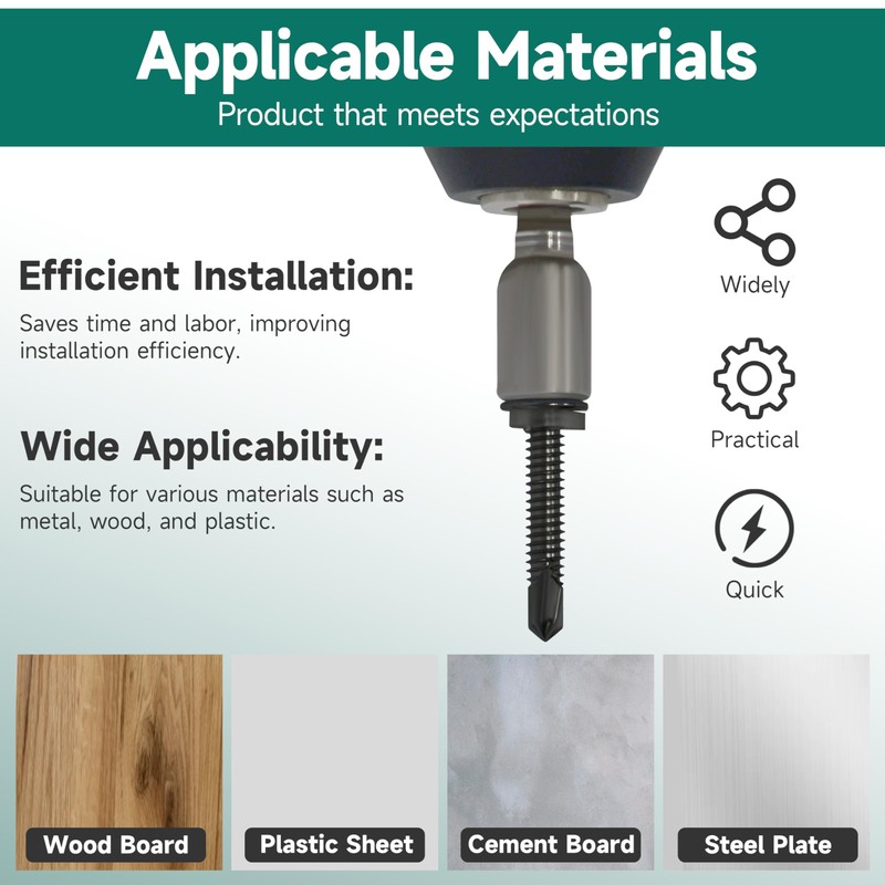 EASTPUK 100Pcs #8 x 5/8" Sheet Metal Screws, 410 Stainless