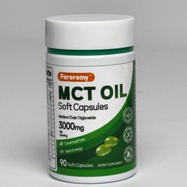 Faroromy MCT Oil Capsules 3000mg – 90 Softgels | Keto Friendly Supplement with CLA, L-Theanine, B12, Ginger Oil & Black Pepper – Non-GMO, Gluten-Free Coconut Source for Daily Wellness