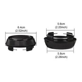 JSCARLIFE 4 Pieces Silver Base 68mm Diameter 6 Clips Wheel Tyre Hub Caps Cover Black Sticker for Car Vehicle (Black)