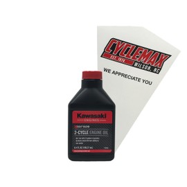 Cyclemax One Pack compatible with Kawasaki KTech 2-Cycle Two Stroke Engine Oil 6.4oz 99969-6084 Contains One Bottle and a Funnel