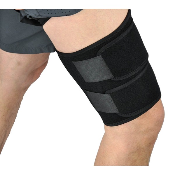 Medical Grade Thigh Hamstring Support Compression Brace Wrap Adjustable Neoprene Sports Leg Sleeve for Pulled Hamstring Strain Injury Rehab for Gym,Running, Fitness, Football, Badminton, Basketball