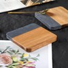 LiWiBet Acacia Wood Black Marble Coasters for Drinks Set of