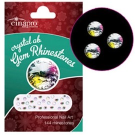 CinaPro Nail Creations Crystal AB Gem Rhineststones 144-ct. 3 pc