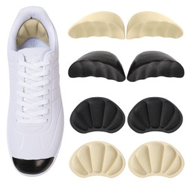 GQTJP Shoe Filler Inserts for Loose Shoe, 2 Pairs of Toe Cushions & Heel Pads for Women and Men, Perfect for Shoes Too Big, Comfort Inserts for High Heels, Leather Shoes(Black + Beige)