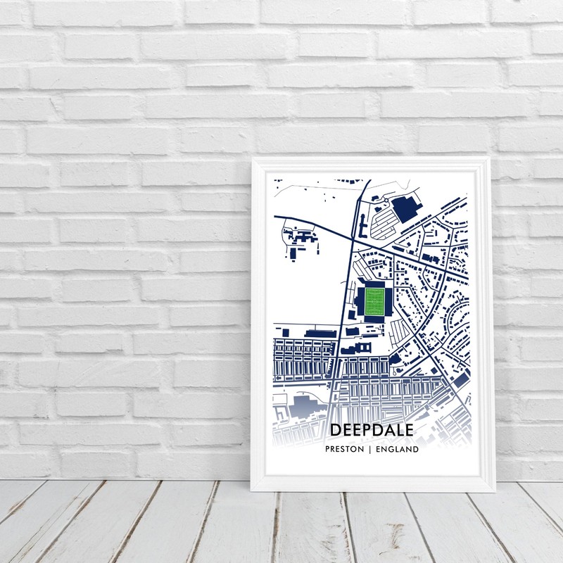 GroundDesigns PRESTON NORTH END Football Gift DEEPDALE Stadium Art Map