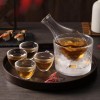 DUJUST Japanese Sake Set for 4, Glass Hammer Pattern in