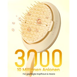 Electric Scalp Massage Brush with 2 Vibration Levels & Ion Technology - Wireless Scalp Massager with USB-C Charge, 90 Minutes Running Time - Ideal for Tension, for Smooth Hair & Travel