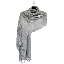 GFM Floral Pashmina Scarf (FRL3), 2023-chbh-silver-grey