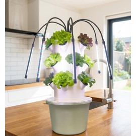 TIRUSS Vertical Hydroponic Growing System | 3-Layer 15-Hole Indoor Garden Kit with 6 LED Grow Lights & Water Pump | Soil-Free Smart Planter for Kitchen Herbs & Veggies | No Seeds Included