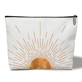 rizotus Makeup Bag, Gift for Her, Girl, Friend, Woman, Sister, Daughter, Teen, Mom, Boho Sunset Sunshine Makeup Bag Purse, Sunrise Sun Ray Toiletry Makeup Bag Pouch Travel Accessories -23