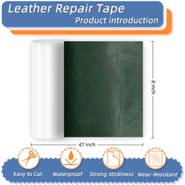 Self Adhesive Leather Repair Patch Army Green,8x47 Inch Leather Repair Tape for Furniture,Self Adhesive Leather Repair Tape for Couches,Bed,Car Seats,Chair