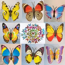 Mariposas decorativas 3d 100pcs Estacas De Mariposas 3d Decorativas Jardín Aire Libre Color Coloreado