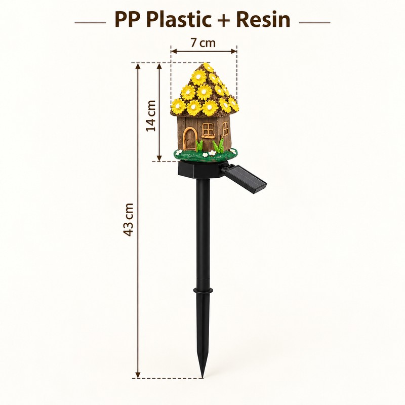 Solar Fairy House LED Garden Stake Lights, Automatic Outdoor Decorative