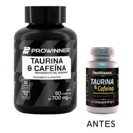 Taurina y Cafeína Prowinner | 60 Cápsulas | Energía, Foco y Resistencia Natural